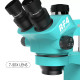 RF4 RF7050-TVW Trinocular Stereo Microscope Double Arm 360 Degree Angle  with Boom Stand