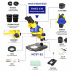 Mechanic MC75T-B1 0.7-4. 5X Trinocular Stereo Microscope With LED Light & Dust Lens